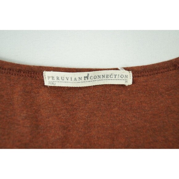 Peruvian Connection Light Weight Long Sleeve Sweater Burgundy Size 16 Long - Picture 6 of 13